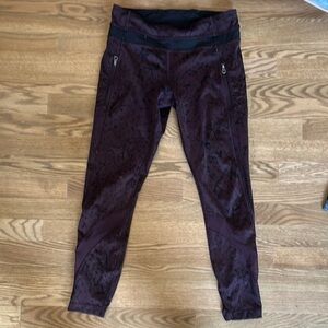 Dark Purple Patterned Leggings